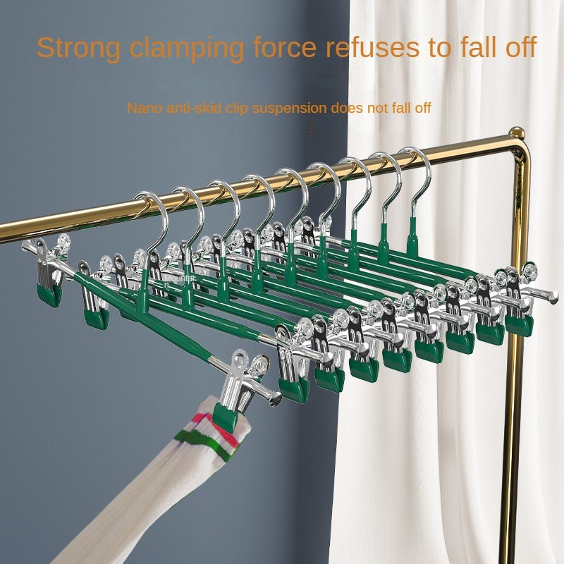 5pcs Stainless Steel Dipped Pants Clip Wardrobe Anti-slip Adjustable Hanger