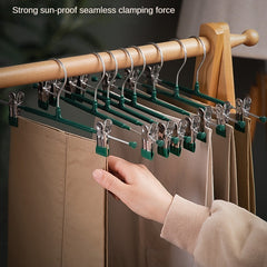 5pcs Stainless Steel Dipped Pants Clip Wardrobe Anti-slip Adjustable Hanger