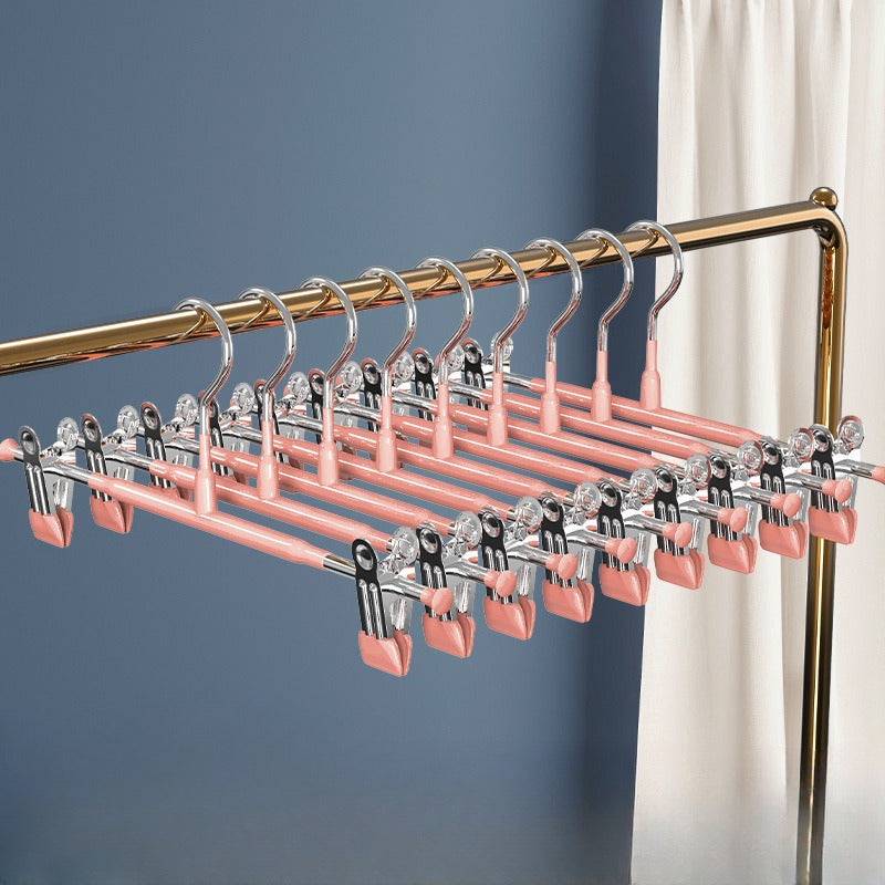 5pcs Stainless Steel Dipped Pants Clip Wardrobe Anti-slip Adjustable Hanger