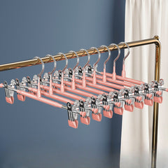 5pcs Stainless Steel Dipped Pants Clip Wardrobe Anti-slip Adjustable Hanger