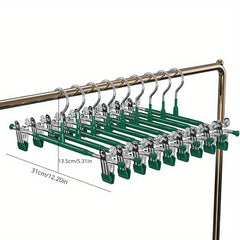 5pcs Stainless Steel Dipped Pants Clip Wardrobe Anti-slip Adjustable Hanger