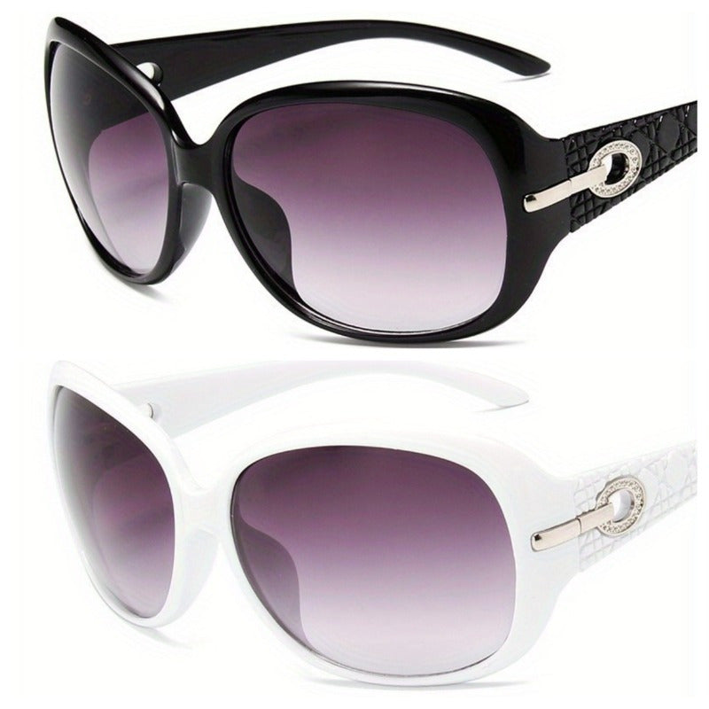 2pcs Driver Sunglasses Large Oval Sunglasses Men And Women
