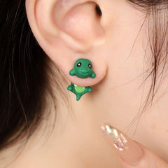 Metal Cartoon Animal Earrings Dinosaur Clay Jewelry
