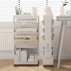 5 Layer Movable Table Bookshelf Rack - Magazine Newspaper Storage