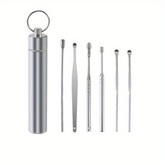 6pcs Stainless Steel Ear Wax Removal Tool Spiral Ear Cleaner Set