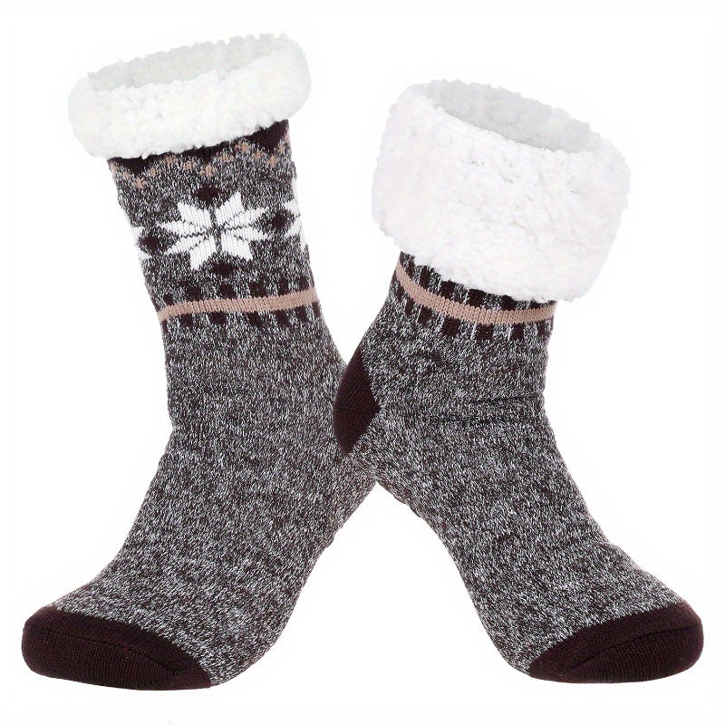 2 Pairs Fleece Lined Warm Socks for Men Women Winter