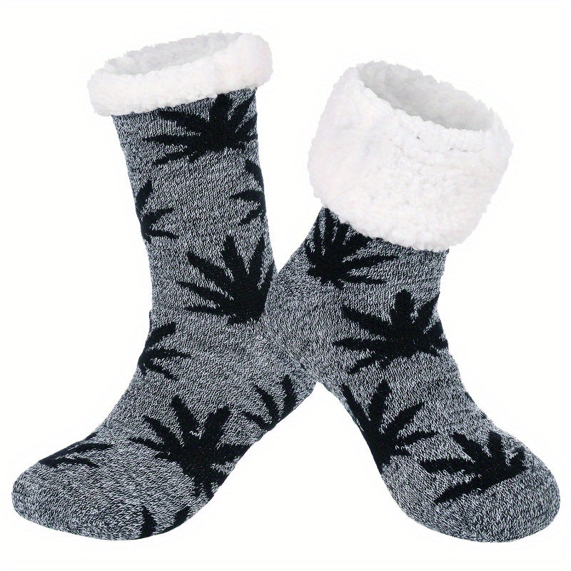 2 Pairs Fleece Lined Warm Socks for Men Women Winter