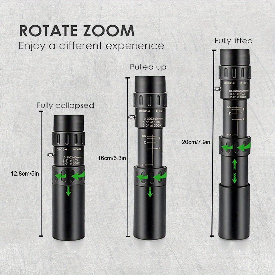 300X Zoom HD Portable Monocular Professional Telescope Camping