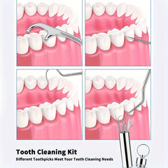 Stainless Steel Toothpicks Floss Pick Keychain Outdoor Tool Kit