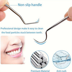 Stainless Steel Toothpicks Floss Pick Keychain Outdoor Tool Kit
