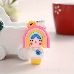 Bee Doll Burger French Fries Rainbow Unicorn Dolls Bag Keychain