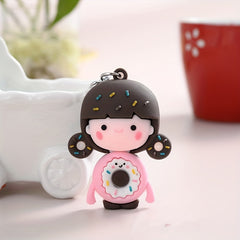 Bee Doll Burger French Fries Rainbow Unicorn Dolls Bag Keychain