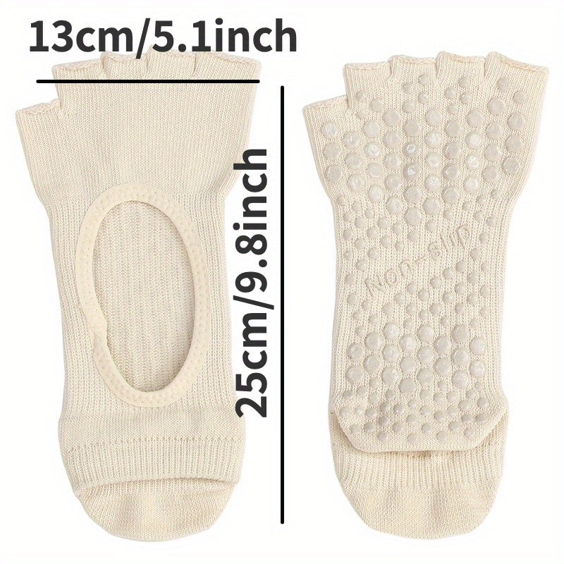 Breathable Toeless Yoga Socks With Non Slip Cushion