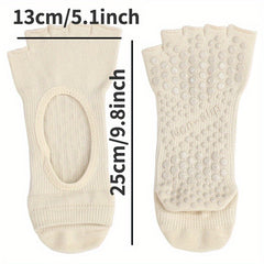 Breathable Toeless Yoga Socks With Non Slip Cushion