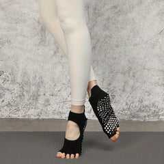 Breathable Toeless Yoga Socks With Non Slip Cushion