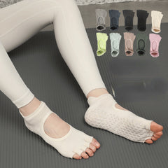 Breathable Toeless Yoga Socks With Non Slip Cushion