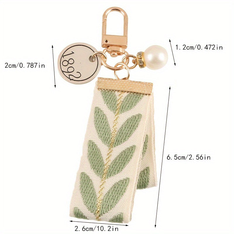 Green Ribbon Car Keychain Retro Accessories Women
