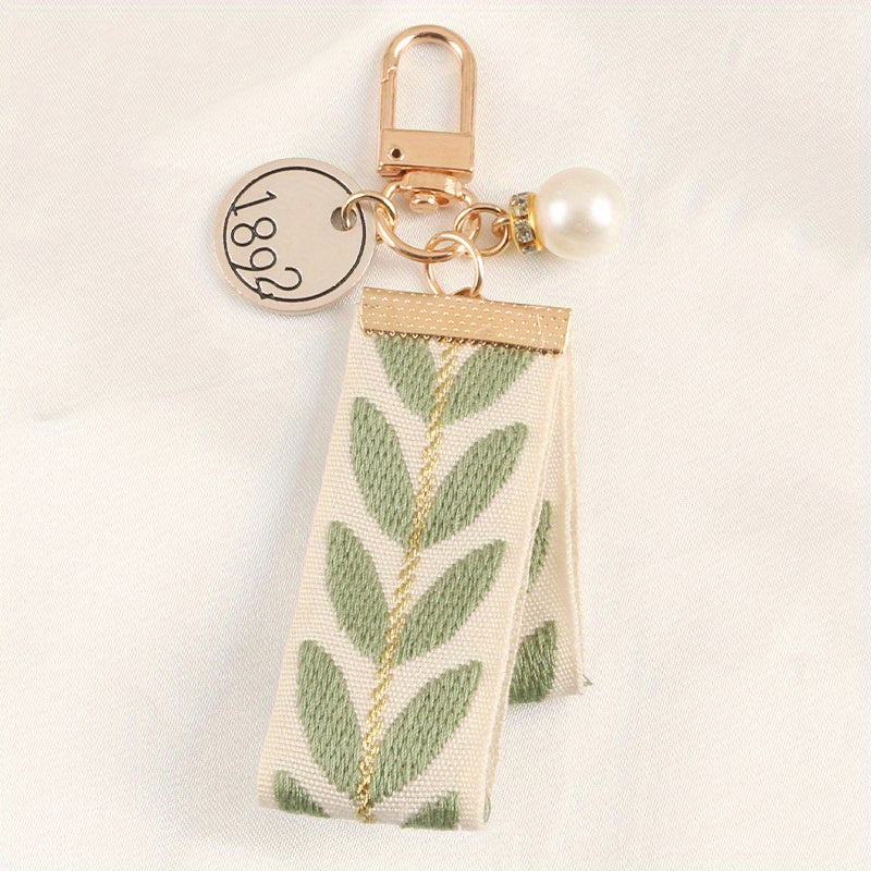Green Ribbon Car Keychain Retro Accessories Women
