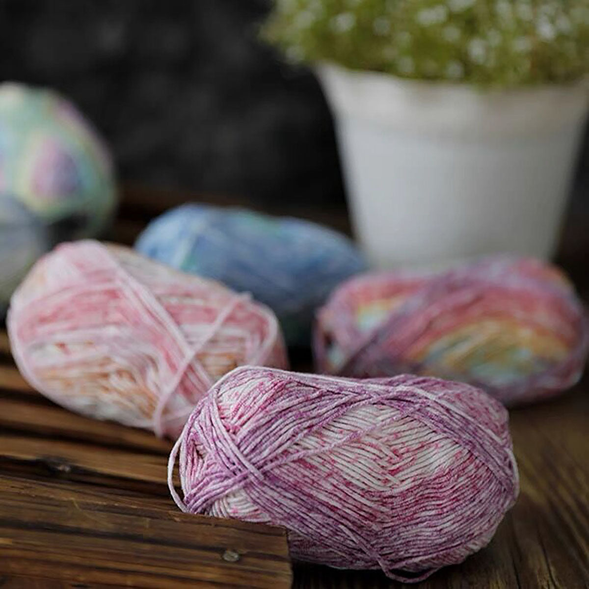 Milk Cotton Yarn 4 Strands Gradient Shawl Yarn 60/40 Cotton Acrylic