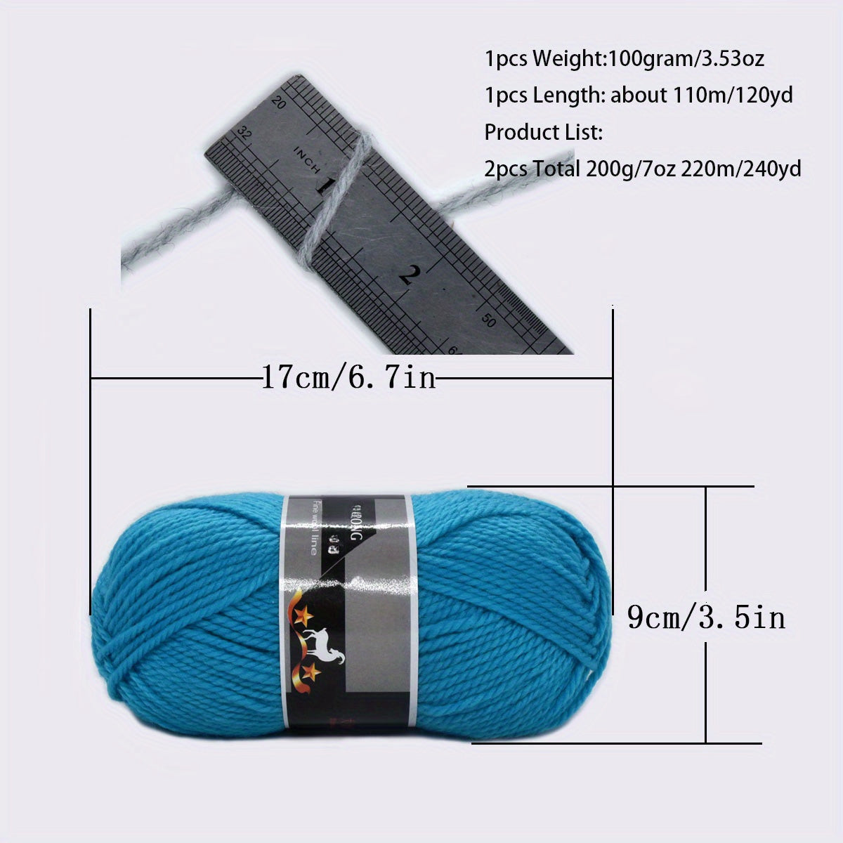 2pcs Doll Blanket DIY Stick Needle Thread Cashmere Crochet Yarn Soft Thick