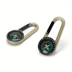 Compact Carabiner Compass Keychain for Camping