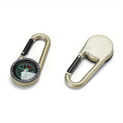 Compact Carabiner Compass Keychain for Camping