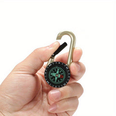 Compact Carabiner Compass Keychain for Camping