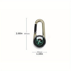 Compact Carabiner Compass Keychain for Camping