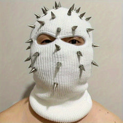 Knitted Balaclava Rivet Warm Pullover Hat Hip Hop Rock Punk Headgear
