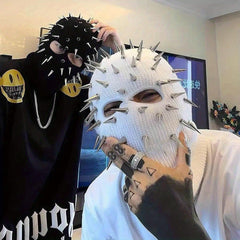 Knitted Balaclava Rivet Warm Pullover Hat Hip Hop Rock Punk Headgear