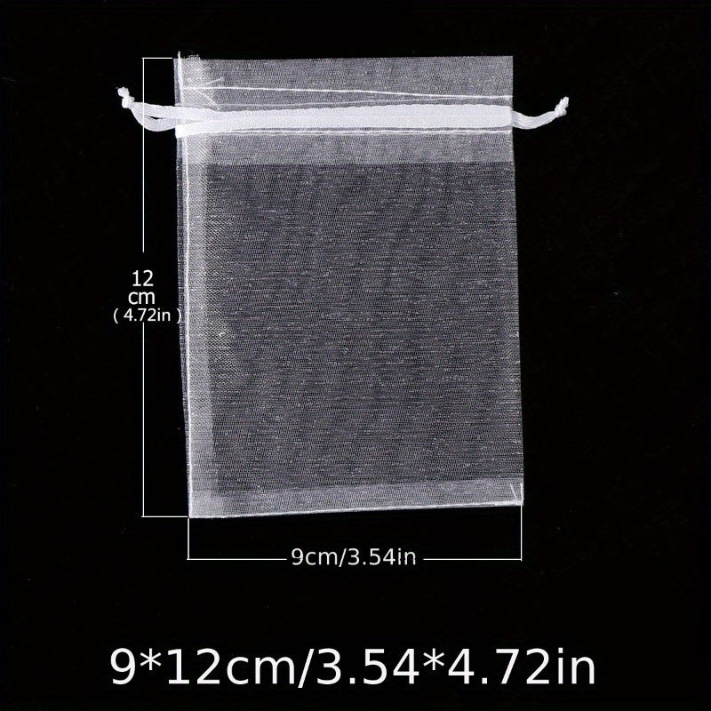 50pcs Mixed Organza Jewelry Bag With Drawstring for Weddings Parties