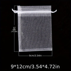 50pcs Mixed Organza Jewelry Bag With Drawstring for Weddings Parties