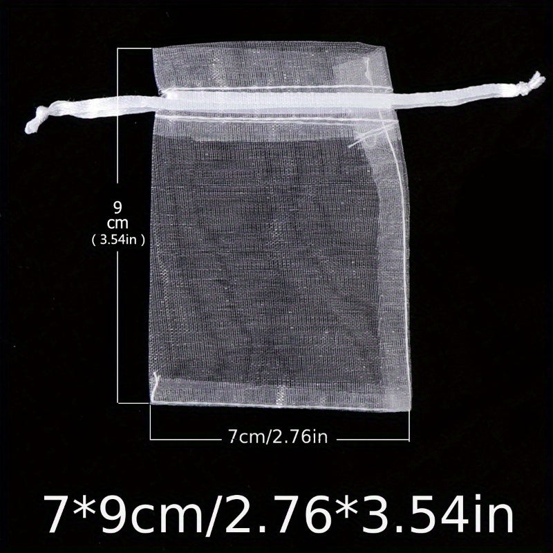 50pcs Mixed Organza Jewelry Bag With Drawstring for Weddings Parties