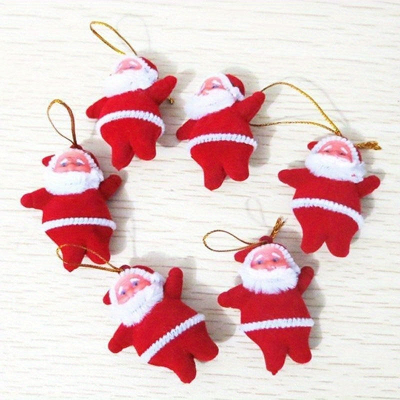 6pcs Christmas Mini Santa Claus Doll DIY Jewelry Decoration