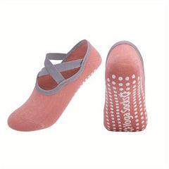 Women's Yoga Socks Non Slip Cross Strap Sports Socks