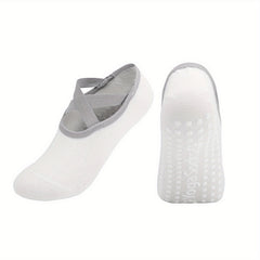 Women's Yoga Socks Non Slip Cross Strap Sports Socks