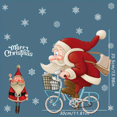 Christmas Glass Sticker Santa Snowflake Window Decoration