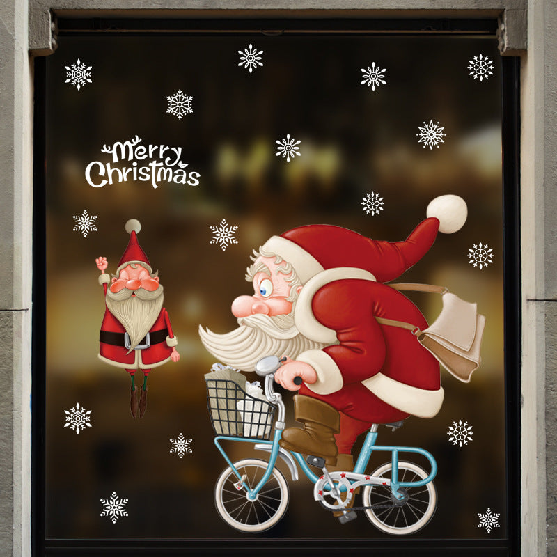 Christmas Glass Sticker Santa Snowflake Window Decoration