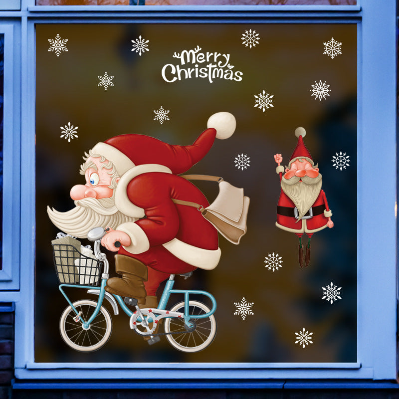 Christmas Glass Sticker Santa Snowflake Window Decoration