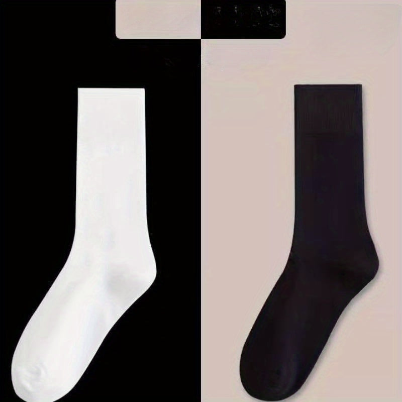 4 Pairs Men's Sports Mid Calf Socks & Basketball Anti Odor Couple Socks