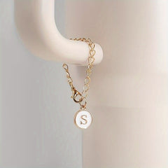 2pcs ID Initial Letter Charm for Water Cup Bottle Handle Decorative Pendant
