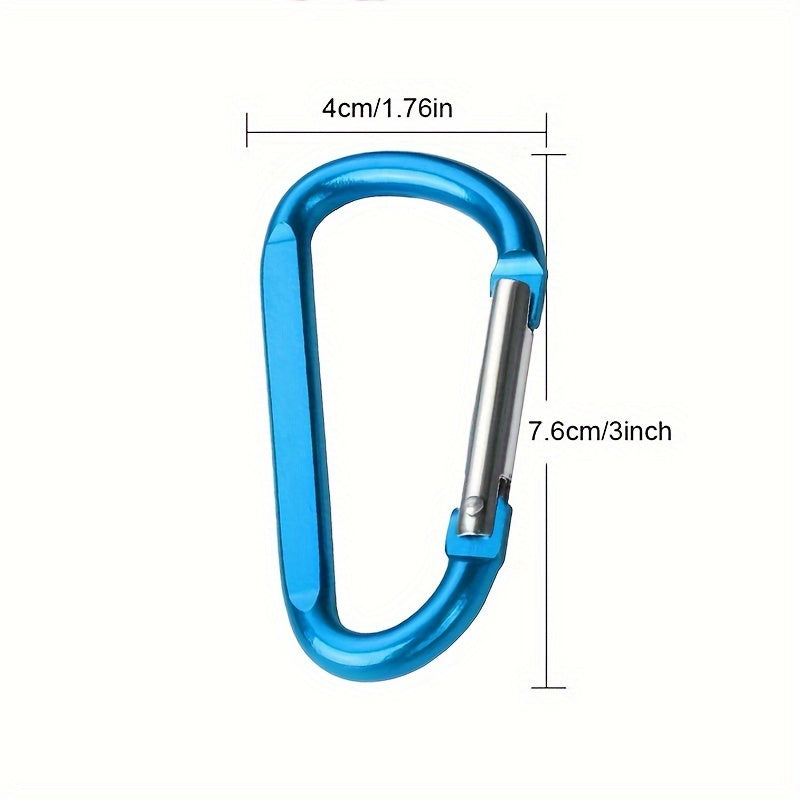 4 Large Aluminum D Ring Carabiner Backpack Camping Travel Snap Hook Keychain