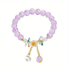 Flower Beaded Charm Bracelet Sweet Jewelry Gift
