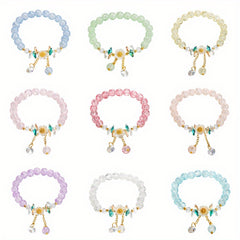 Flower Beaded Charm Bracelet Sweet Jewelry Gift