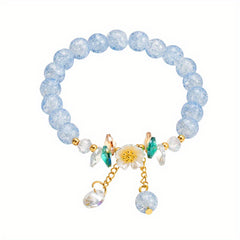 Flower Beaded Charm Bracelet Sweet Jewelry Gift