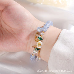 Flower Beaded Charm Bracelet Sweet Jewelry Gift