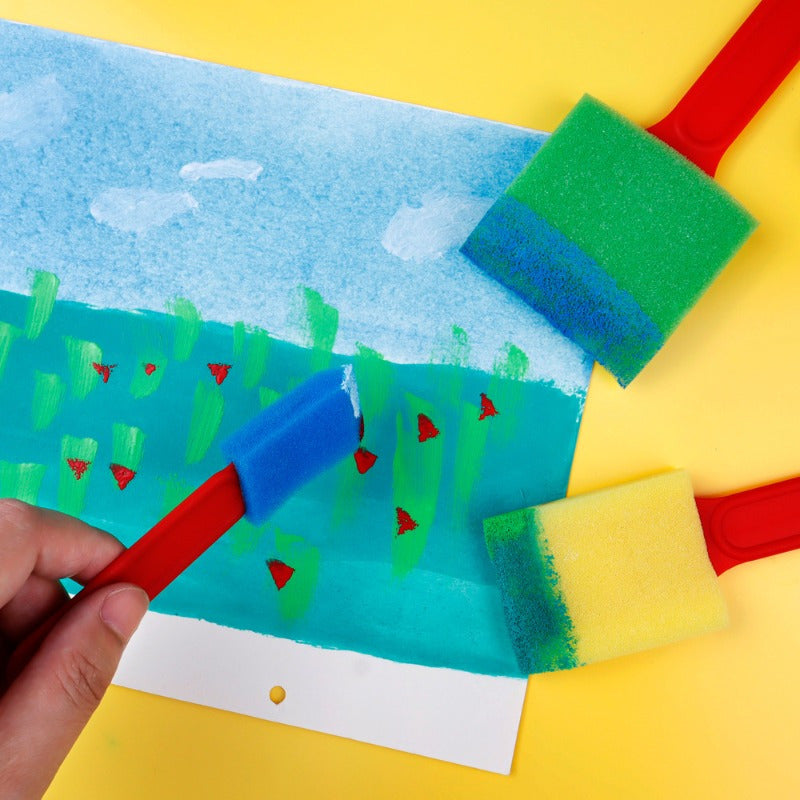 3pcs Drawing Spong Brushes DIY Early Education Graffiti Toy Set