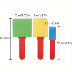 3pcs Drawing Spong Brushes DIY Early Education Graffiti Toy Set
