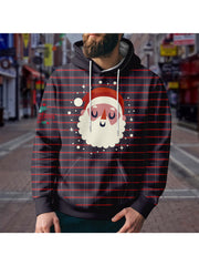 Geometry Print Hoodies For Men Graphic Hoodie Comfy Loose Hooded Pullover