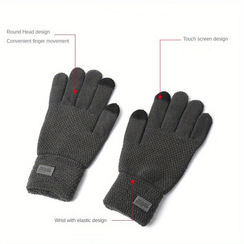 Men's Touch Screen Winter Gloves Thermal Warm Knit Glove